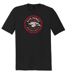 Black t-shirt with alta ball hawk logo