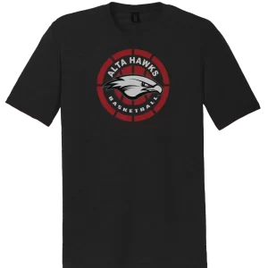 Black t-shirt with alta ball hawk logo