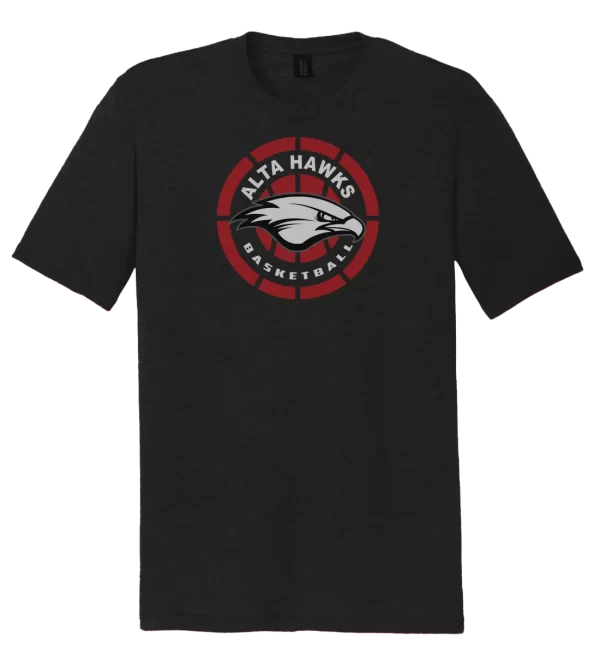 Black t-shirt with alta ball hawk logo