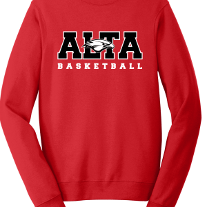 Alta Hawks Basketball Red Crewneck Sweatshirt