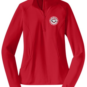 Women's Alta Basketball Ball Hawk Red 1/4 Zip Long Sleeve